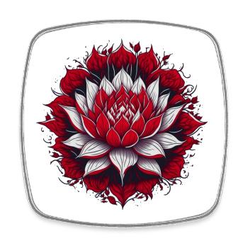 Lotus - Viereckiger Kühlschrankmagnet - Weiß - Vorne