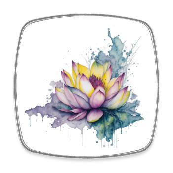 Lotus - Viereckiger Kühlschrankmagnet - Weiß - Vorne