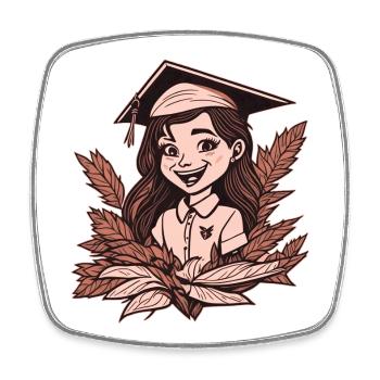 High school diploma, graduation, graduation - Square fridge magnet - white - Front
