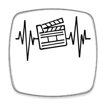 Films, Films, Cineaste, Soirée cinéma, Télévision, Séries - Magnet carré - blanc - Devant