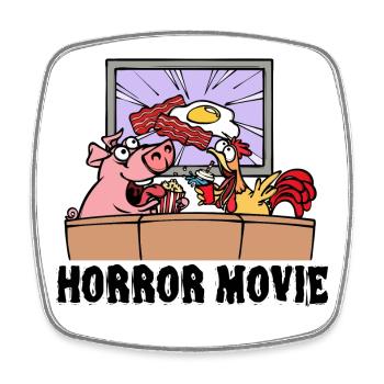 Movies, Movies, Theater, Streaming, Statement, Cinema - Square fridge magnet - white - Front