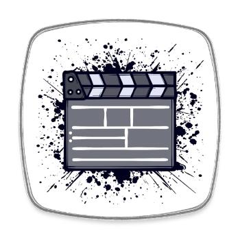 Cinéma Nuit Télévision Caméra Films Cineaste Films - Magnet carré - blanc - Devant