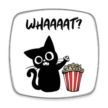 Cat Popcorn Movies Movies Cinema Night Theatre - Magnet carré - blanc - Devant