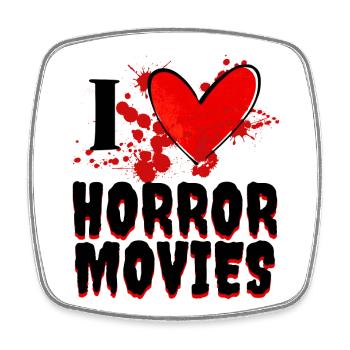 Ich Liebe Movie Statement Filme Herz Kino Serien - Viereckiger Kühlschrankmagnet - Weiß - Vorne