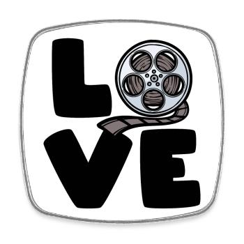 Films Dvd Sbend Theatre Movie Watch Statement - Magnet carré - blanc - Devant