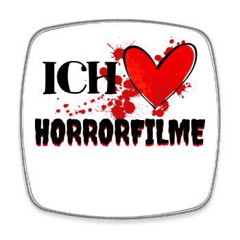 Kino Nacht Statement Ich Liebe Movies Herz Filme - Viereckiger Kühlschrankmagnet - Weiß - Vorne