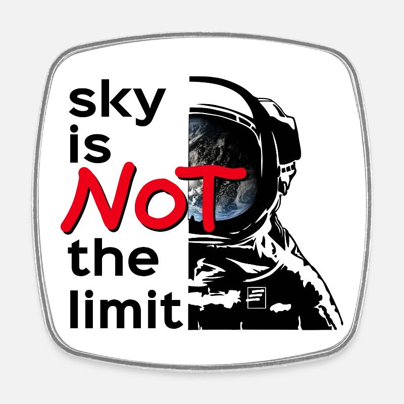 sky is Not the limit black - Viereckiger Kühlschrankmagnet - Weiß