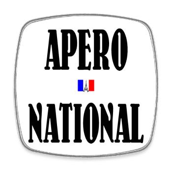 Apéro National Nationalité Française - Magnet carré - blanc - Devant