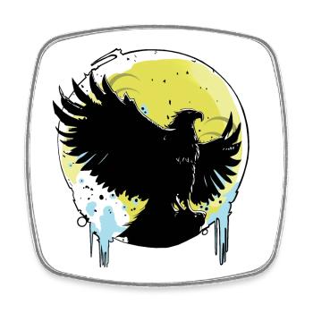 Adler vor Vollmond - Viereckiger Kühlschrankmagnet - Weiß - Vorne