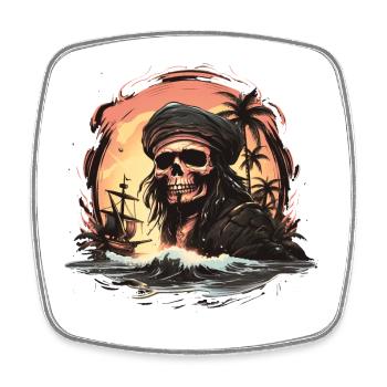 Pirate du crâne - Magnet carré - blanc - Devant