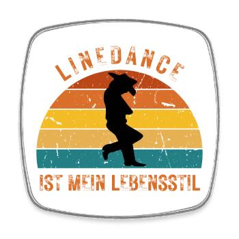 Ideales Geschenk: Linedance ist mein Lebensstil - Viereckiger Kühlschrankmagnet - Weiß - Vorne