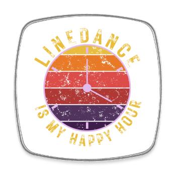 Idée cadeau: La danse en ligne est mon happy hour - Magnet carré - blanc - Devant