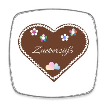 "Jahrmarkt-Liebe" - Zuckersüß - Viereckiger Kühlschrankmagnet - Weiß - Vorne