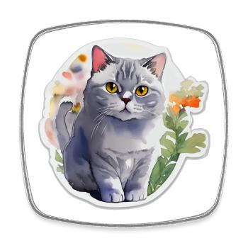 British Shorthair - Square fridge magnet - white - Front
