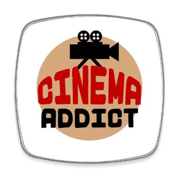 Films Déclaration Films Caméra Cinéma Soirée DVD - Magnet carré - blanc - Devant