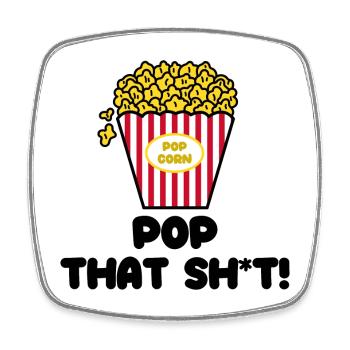 Soirée cinéma Cineast Films Déclaration Popcorn - Magnet carré - blanc - Devant