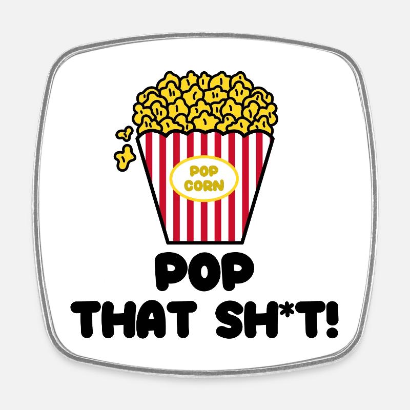 Soirée cinéma Cineast Films Déclaration Popcorn - Magnet carré - blanc