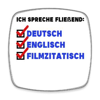 Filme Movies Kinoabend Statement Binge Watching - Viereckiger Kühlschrankmagnet - Weiß - Vorne