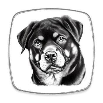 Edler Rottweiler Damen Herren Geschenk - Viereckiger Kühlschrankmagnet - Weiß - Vorne