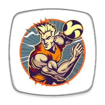 Volleyball players - Square fridge magnet - white - Front