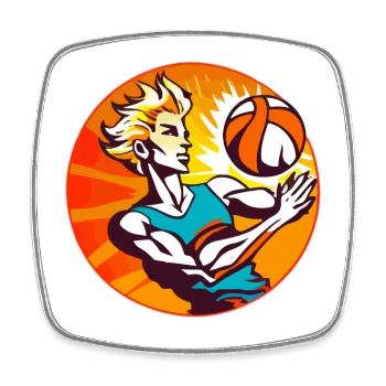 Volleyball game - Square fridge magnet - white - Front