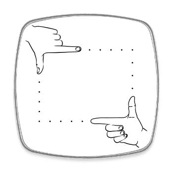 Détail de l’image des signaux de la main - Magnet carré - blanc - Devant