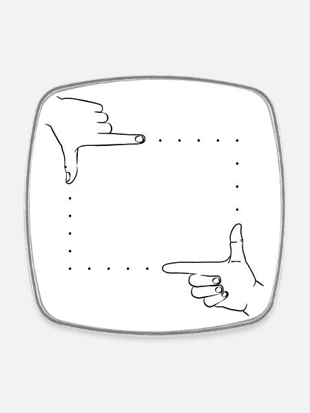 Détail de l’image des signaux de la main - Magnet carré - blanc