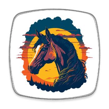 Portrait of a horse - Square fridge magnet - white - Front