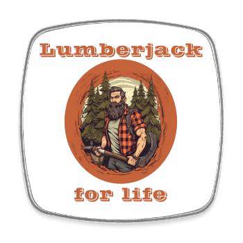 Lumberjack for life - Viereckiger Kühlschrankmagnet - Weiß - Vorne
