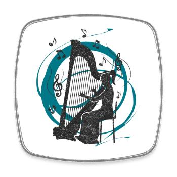 Harp Sounds - Square fridge magnet - white - Front