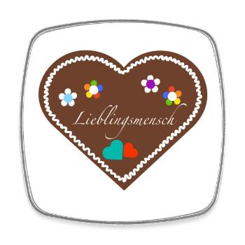 "Jahrmarkt-Liebe" - Lieblingsmensch div. - Viereckiger Kühlschrankmagnet - Weiß - Vorne