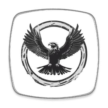 Starker Adler - Viereckiger Kühlschrankmagnet - Weiß - Vorne