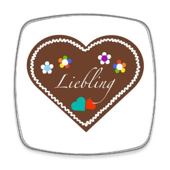 "Jahrmarkt-Liebe"Liebling div - Viereckiger Kühlschrankmagnet - Weiß - Vorne
