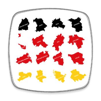 Flagge der deutschen Staaten - Viereckiger Kühlschrankmagnet - Weiß - Vorne