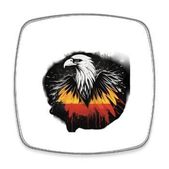 Deutschland weiß - Viereckiger Kühlschrankmagnet - Weiß - Vorne
