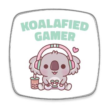 Niedlicher Koala Koalafied Gamer Lustig - Viereckiger Kühlschrankmagnet - Weiß - Vorne
