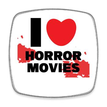 Cinéma Cinéma J’aime les films en streaming coeur - Magnet carré - blanc - Devant