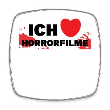 Filme Ich Liebe Movies Statement Kino Theater Herz - Viereckiger Kühlschrankmagnet - Weiß - Vorne