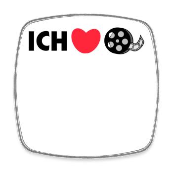 Déclaration de soirée cinéma Heart I Love Cinéma - Magnet carré - blanc - Devant
