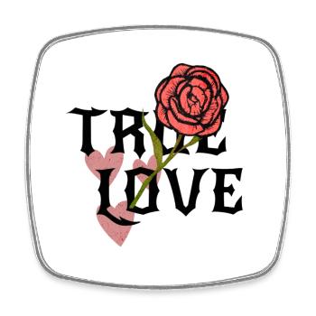 True Love Blossoming Feeling Heart and Rose - Square fridge magnet - white - Front