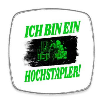 Gabelstapler Design - Viereckiger Kühlschrankmagnet - Weiß - Vorne