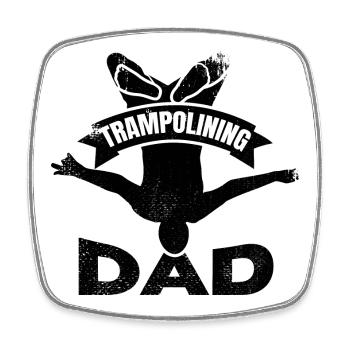 Trampolinspringer Papa - Viereckiger Kühlschrankmagnet - Weiß - Vorne