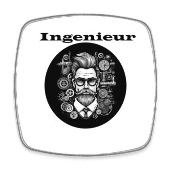 Ingenieur - Viereckiger Kühlschrankmagnet - Weiß - Vorne