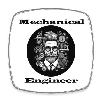 Mechanical Engineer - Square fridge magnet - white - Front