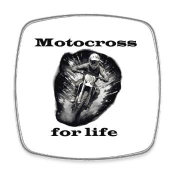 Motocross for life - Viereckiger Kühlschrankmagnet - Weiß - Vorne