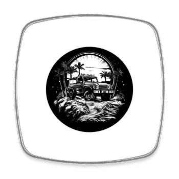 Tout-terrain blanc - Magnet carré - blanc - Devant