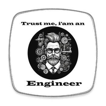 Trust me Engineer - Viereckiger Kühlschrankmagnet - Weiß - Vorne