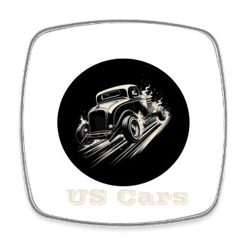 US Cars weiß - Viereckiger Kühlschrankmagnet - Weiß - Vorne