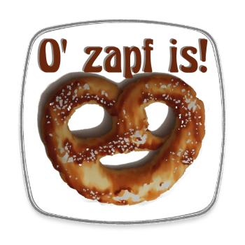 Brezel O' zapft ist - Viereckiger Kühlschrankmagnet - Weiß - Vorne