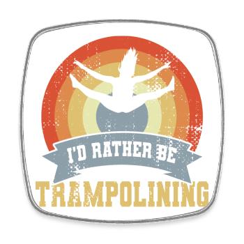 Trampolin Spruch - Viereckiger Kühlschrankmagnet - Weiß - Vorne